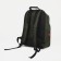 A backpack with a zipper, Rise, 2 external pockets, a laptop department, dark green color