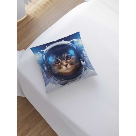 Decorative pillowcase "cat in space", on a zipper, size 45x45 cm-1
