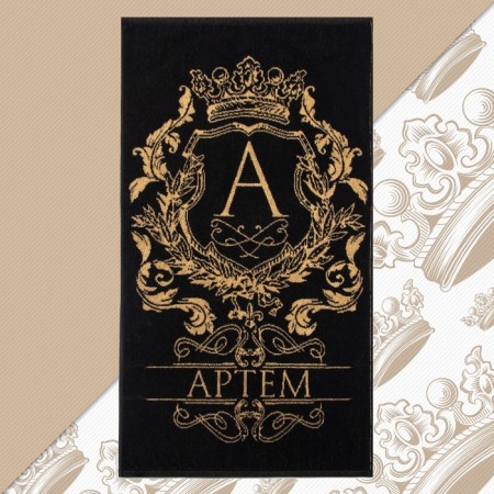 The towel Named Tensor Ethel "Artem" is black, 50x90cm, 100% cotton, 420g/m2
