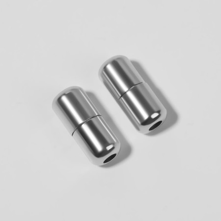 Cleep for laces, pair, d = 8 mm, 1.8 cm, silver color-3