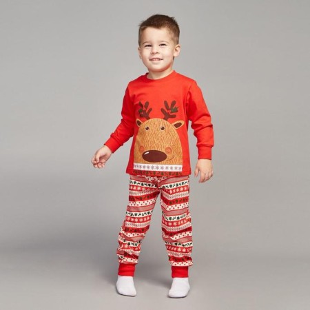 Pajamas for a boy, red color, height 86 cm