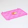Dog toilet 46.5 x 35.5 x 5.5 cm, with a wall, a removable grate and a column, pink