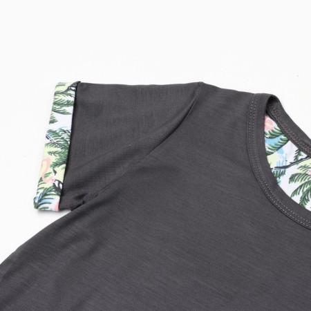 T-shirt for nursery, dark gray color, height 134cm-2