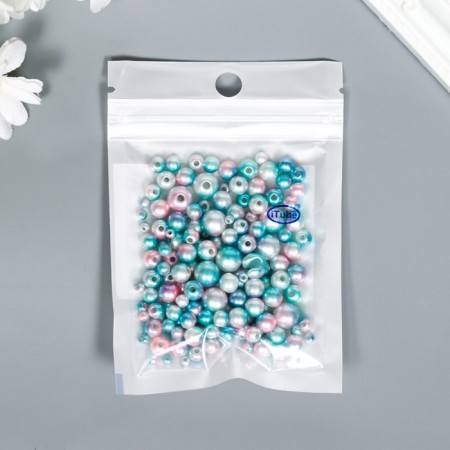 Beads for creativity Plastic "Round. Gradient. Green-blue mermaid" d = 3-8mm, nr 10gr 745957-2