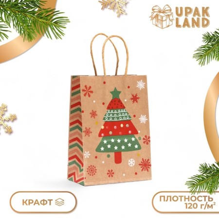 Package gift craft "Christmas tree", 15 × 21 × 8 cm