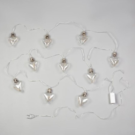 Garland “thread” 3 m with nozzles “heart bulbs”, IP20, transparent thread, 80 LED, white glow, 8 modes, 220 V-2