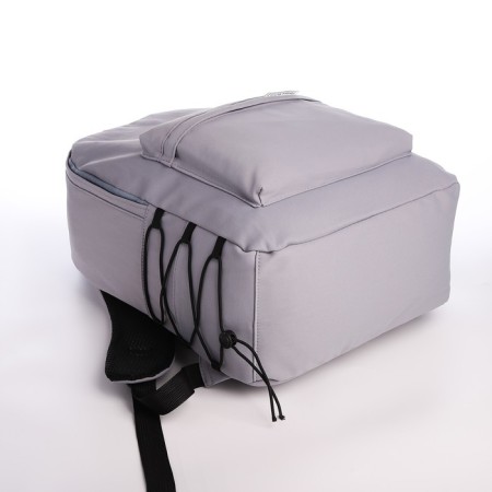 Young backpack from textiles on lightning, 4 pockets, gray color-4