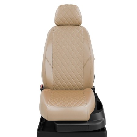 Auto-Cherkhls for Chevrolet Spark 2-3-4 since 2005-2015, hatchback, perforation, eco-leather, beige color