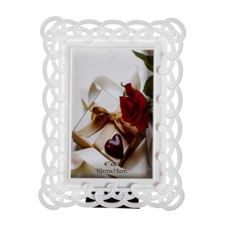Photo frame plastic 10x15 cm "Knitted" white 21x16 cm-4