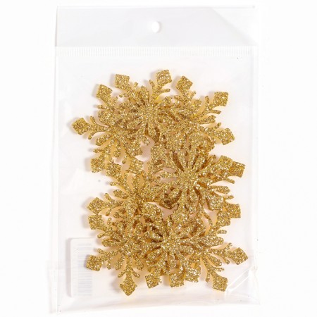 Decor "Snowflakes", set 9 pcs., Color gold-4