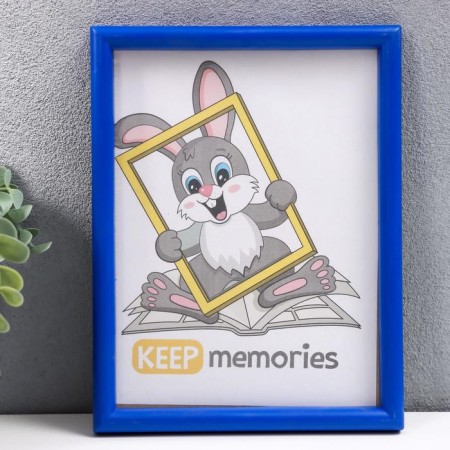 Photo frame plastic L-4 15x21 cm blue (plastic screen)