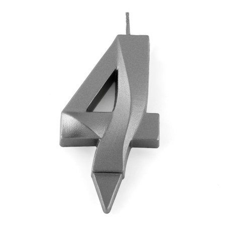 Candle in the cake "Fine", number 4, graphite, 6.5 cm-2