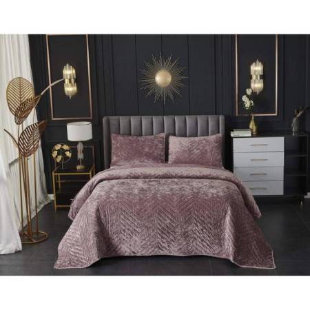A set with a blanket "Fernand", size 240x260 cm, 50x70 cm - 2 pcs, color ash rose