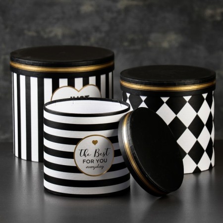 A set of boxes 3 in 1, black, 19.5 x 19.5 x 19 - 15.5 x 15.5 x 15 cm-1