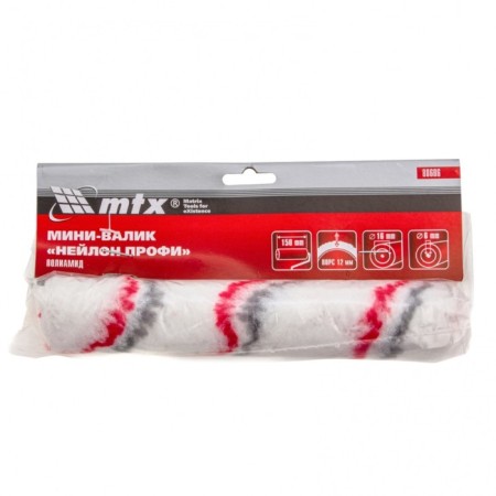 Mini-capsinated MTX 80606, polyamide, 150 mm, handle d = 6 mm, d = 16 mm, pile 12 mm-4
