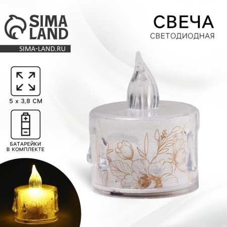 LED candle, mod. SV-23 "Flowers", 5 x 3.8 cm.