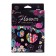 Pencils 18 flowers in a cardboard box, hexagonal, wooden, flowers on a black mix