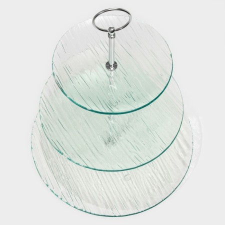 Fruitor glass three -tier round share "Texture", D = 24/20/15 cm-3