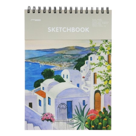 Sketchbook 21x29cm for pastel, 30 sheets, hard cover, density 130 gr, mix-4