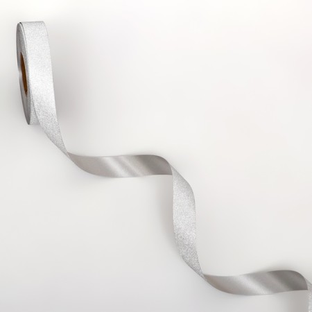 Tape "Tiffany" for decoration and gifts, silver, 2 cm x 50 m-3