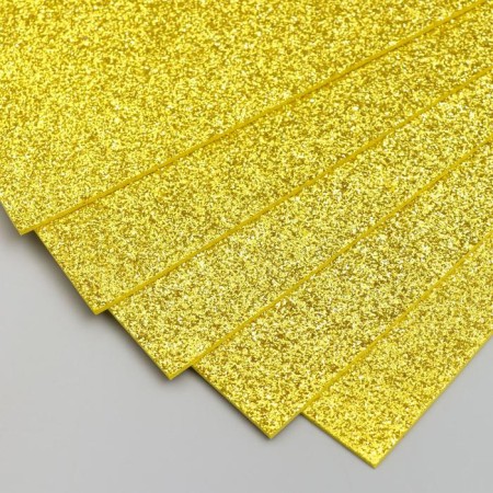 Foamiran glitter Magic 4 Hobby 2 mm cent. light gold, 20x30 cm-4