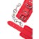 Handcuffs Anonymo, PU Skin, 27 cm, red color