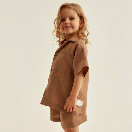DECHIPE HOME HOME (shirt and shorts) SL Home P 32 (110-116), Coffee-6