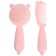 Hair care kit: comb and brush "Bear", pink color