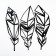 Metal panel "feathers" black, set 3 pcs., 25x8 cm