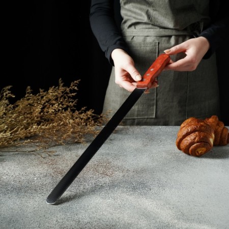 Knife for biscuit even edge konfinetta, blade length 35 cm, wooden handle-6