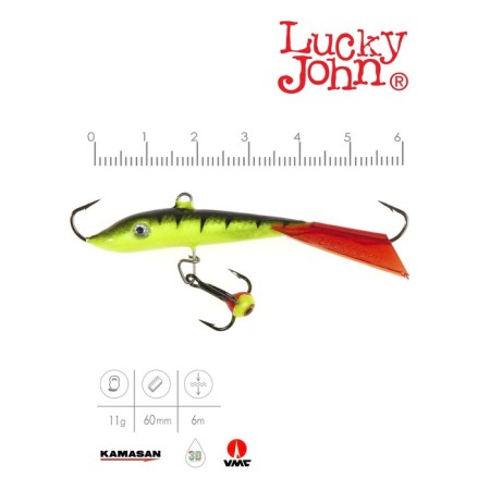 Balancir Lucky John Fin 4 + tee, 6 cm, color 31rt blister-1