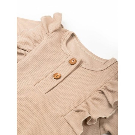 Children's overalls with ruffles fashion, height 68 cm, beige color-9