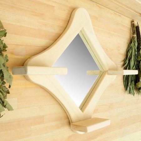 Mirror with a rhombus shelf, large, 30x30 cm-1