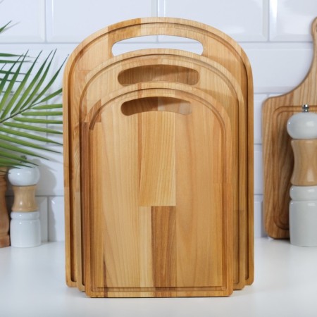 A set of cutting boards from birch without a stand, 3 pcs, 18x26, 21x30 and 24x34 cm-1