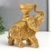 Souvenir Polystone SPREASE "Elephant with rocky drawings" golden 16x7.5x13 cm