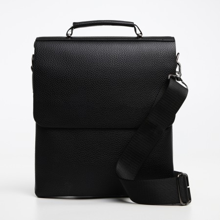 Male bag on the Textura valve, external pocket, black color-2