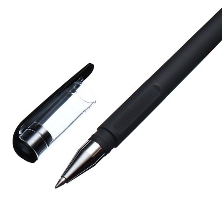 Gel pen 0.5 mm Berlingo Velvet, black rod, rubberized case 243042-3