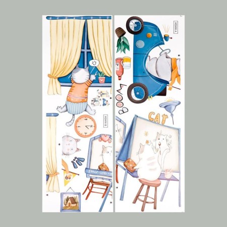 Stick plastic interior color "Fit weekdays" 30x90 cm set 2 sheets-1