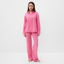 Пижама женская (рубашка и брюки) KAFTAN "Basic" размер 44-46, цвет розовый