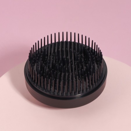 The comb is massage, round, folding, with a mirror, D = 7.5 cm, black color-2