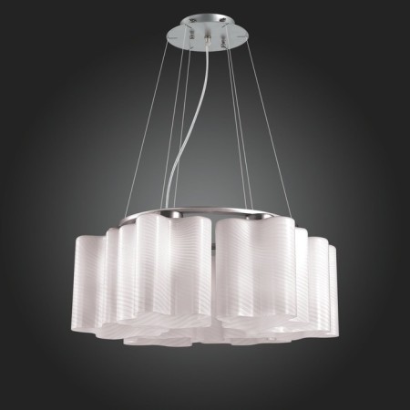 Suspended chandelier ST LUCE. SL117.503.06. ONDE. 6x60 watts, E27, 52x52x22 cm, silver color-4