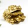 NECSK Polystone Bronze "Cash toad Yin-Yang with gold ingots" 4.8x6.5x8.5 cm