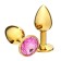 Anal traffic jam-hoods, gold, pink crystal, d = 27 mm