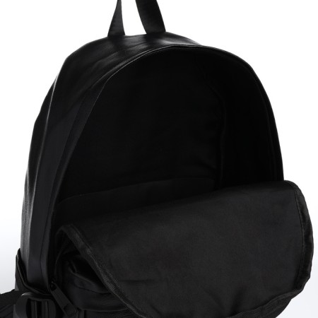 City backpack on a zipper, black color-5