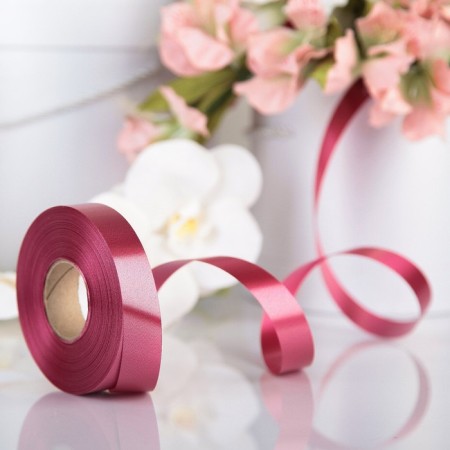 Tape for decor and gifts, burgundy, 2 cm x 45 m