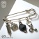 Pin "Medicine" 4 pendants, 6.5 cm, black color in black silver
