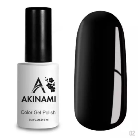 Akinami gel polish No. 002 Black, 9 ml
