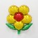Foil ball 20 "Flower" with a valve, yellow color, middle mix