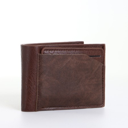 Male purse without fastening, brown color