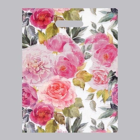Package "Watercolor Peonies", polyethylene with a cut pen, 30 μm 40 x 31 cm